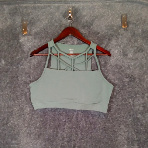 Buff BunnySage Green Sports Bra Front Straps Workout Gym Runing Womens XxXL